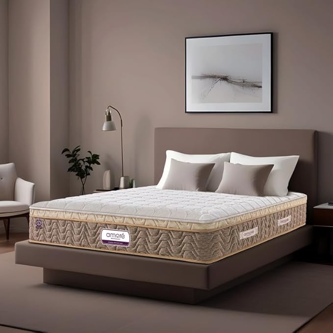 AMORE Medico 8-Inch Plush Quilted Eurotop Bonnell Spring Mattress|72x30x6 Single Size|Soft | 7-Zone 